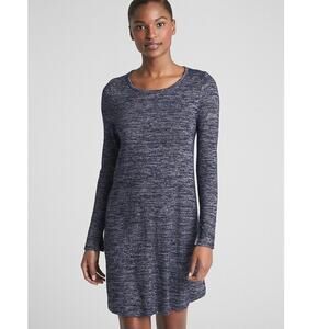 Gap Softspun Long Sleeve T-Shirt Swing Dress Sz XL Navy Blue Cozy Closet Staple